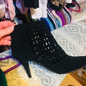 Black bootie heels